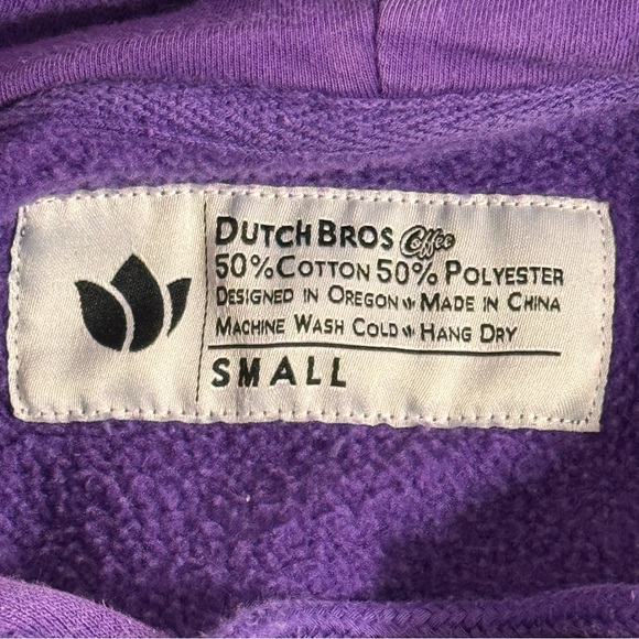 Dutch Bros Coffee Radiate Kindness Purple Hoodie Small Pullover Sweatshirt Comfy - Picture 14 of 15
